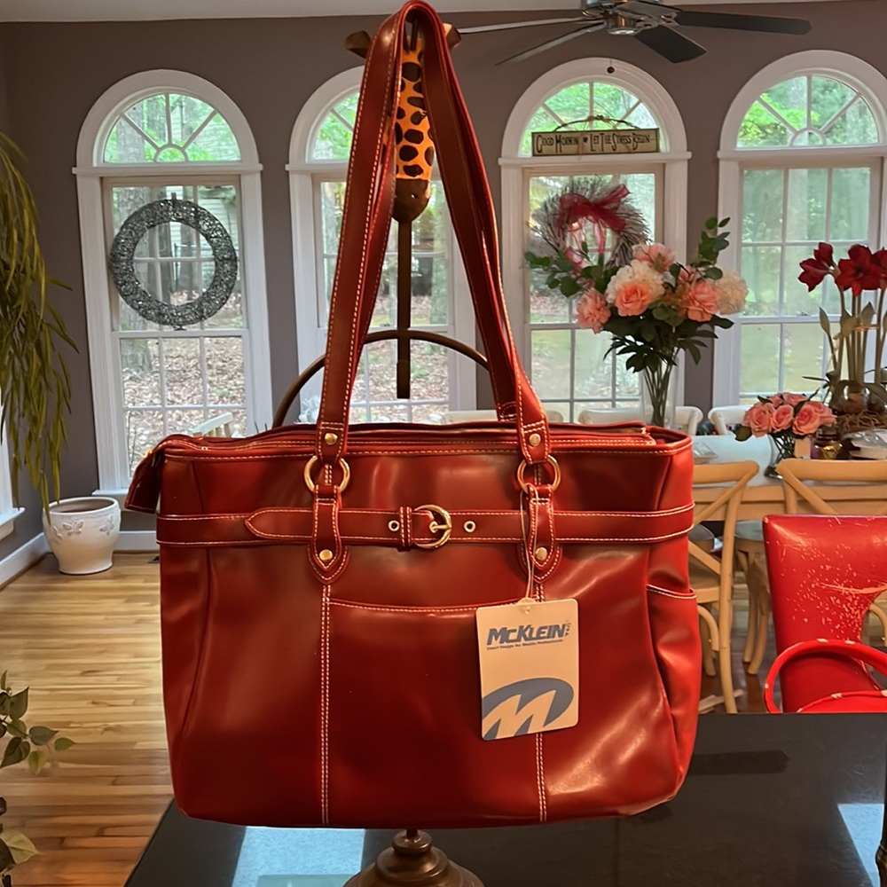 McKlein Red Leather Bag - New with Tags